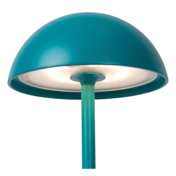 Lucide JOY - Lampe de table Rechargeable Intérieur/Extérieur - Batterie/Piles - Ø 12 cm - LED Dim. - 1x1,5W 3000K - IP54 - Turquoise - détail 3